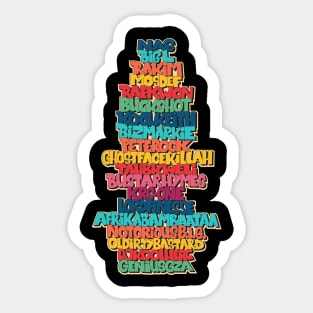 Rap Legends. Funky Design. Hip hop Allstars 90´s. Sticker